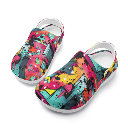 "Treadz Nursing Slide On Clogs - Mystic Prism by ShitHot, colorful design, breathable, easy to clean." theshithotcompany