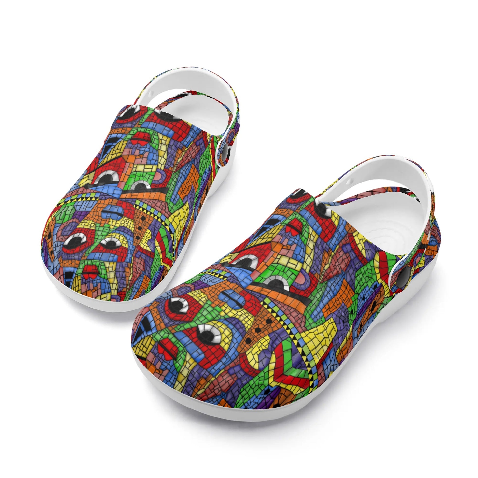 "Treadz Nursing Slide On Clogs – The Picasso by ShitHot, artistic design, lightweight, comfortable." theshithotcompany