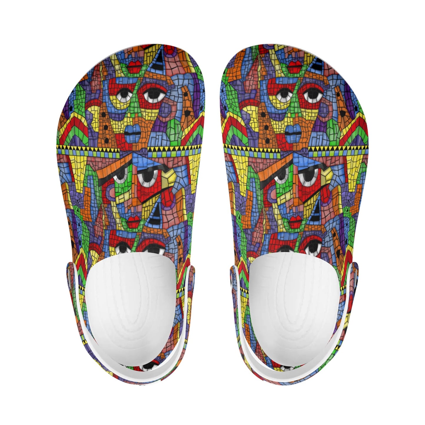 "Treadz Nursing Slide On Clogs – The Picasso by ShitHot, artistic design, lightweight, comfortable." theshithotcompany