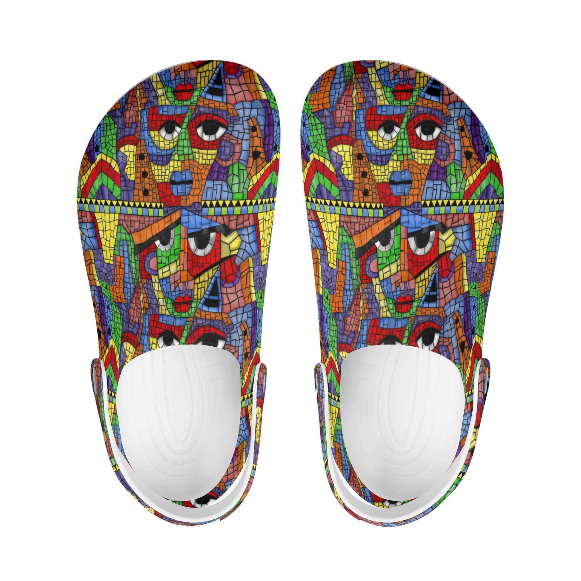 "Treadz Nursing Slide On Clogs – The Picasso by ShitHot, artistic design, lightweight, comfortable." theshithotcompany