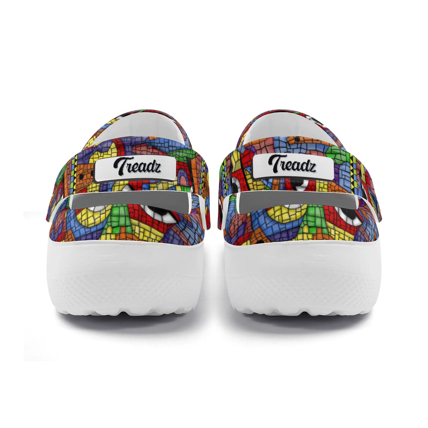 "Treadz Nursing Slide On Clogs – The Picasso by ShitHot, artistic design, lightweight, comfortable." theshithotcompany