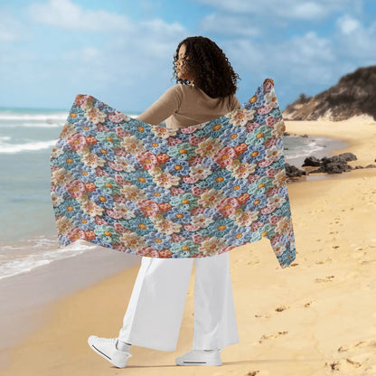 Rip Tide Sarong – The Posy by ShitHot: Crochet look floral design, soft and lightweight for nature lovers. theshithotcompany