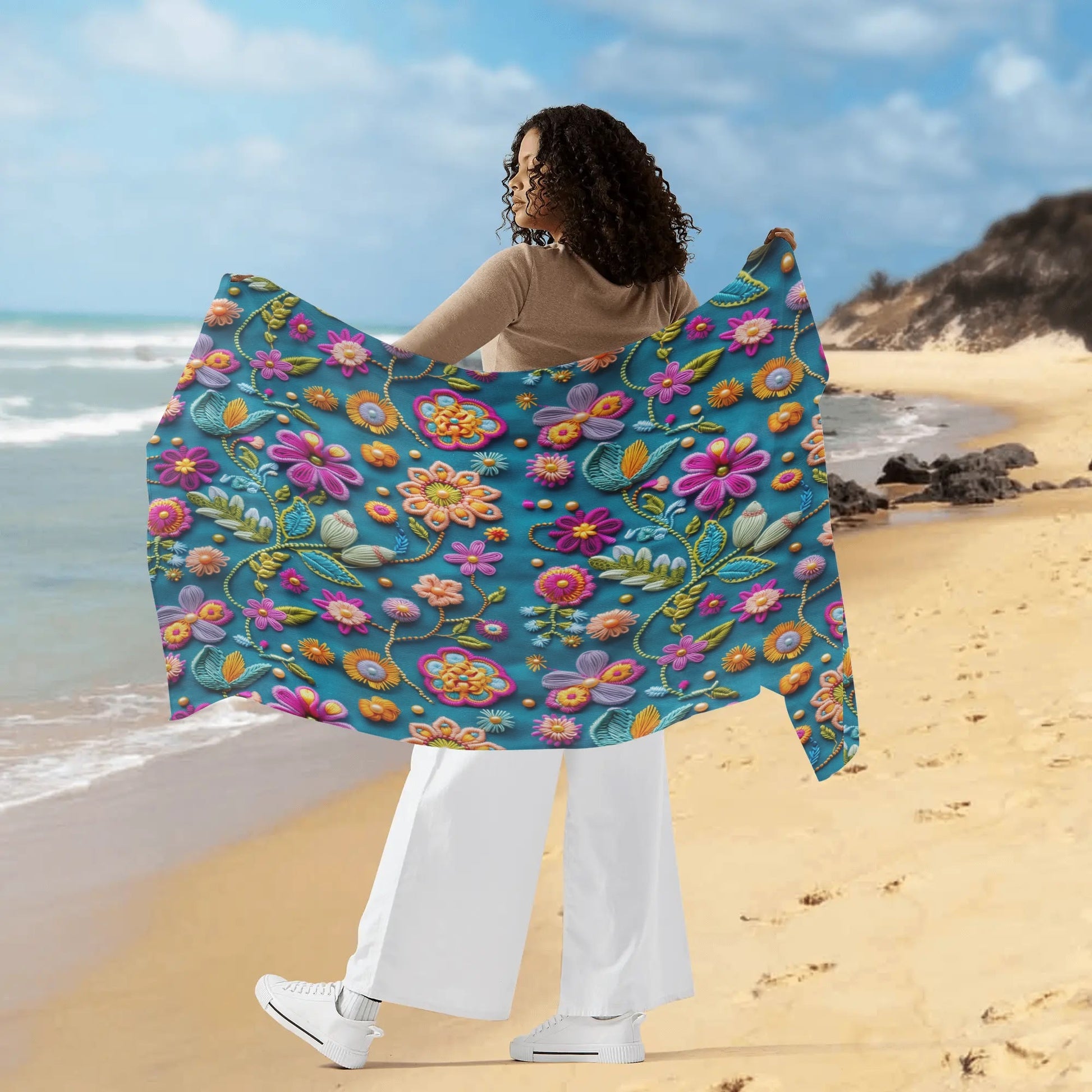 Rip Tide Sarong – Petal Pop by ShitHot: Colorful floral print, lightweight and breathable for bright summer style. theshithotcompany