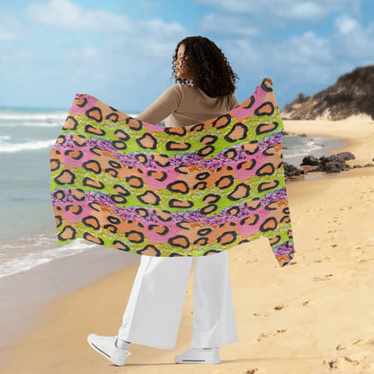 Rip Tide Sarong – Wild Sparkle by ShitHot: Modern leopard print with sequins, lightweight for glamorous beach days. theshithotcompany