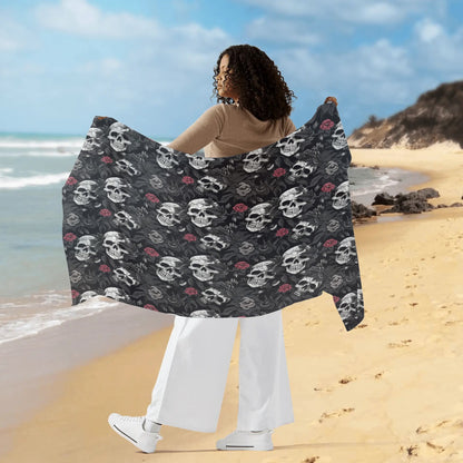 Rip Tide Sarong – Skull Rebel by ShitHot: Captivating skull print, lightweight and stylish for daring summer looks. theshithotcompany