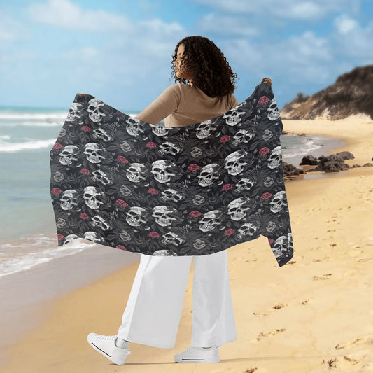 Rip Tide Sarong – Skull Rebel by ShitHot: Captivating skull print, lightweight and stylish for daring summer looks. theshithotcompany