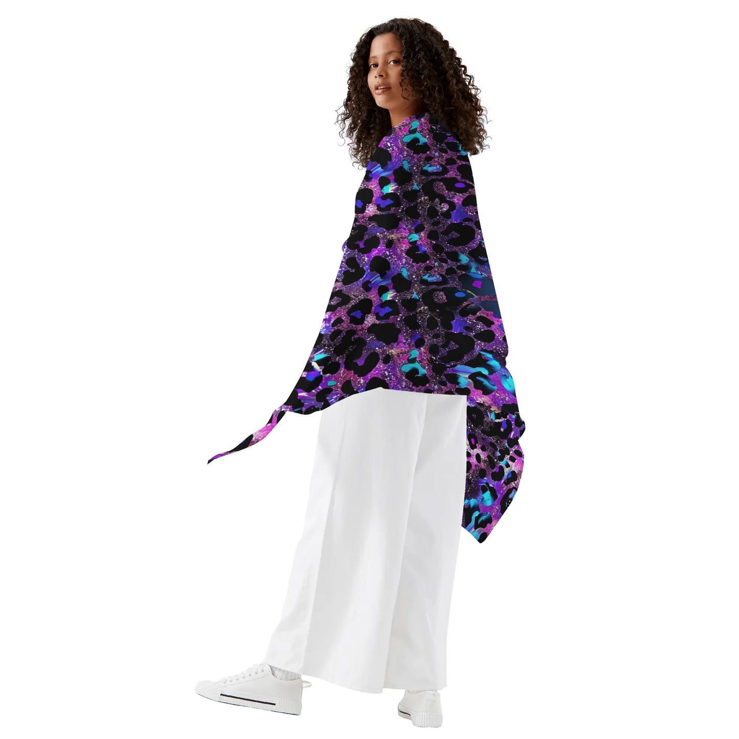 Rip Tide Sarong – Futuristic Leopard by ShitHot: Bold neon leopard print, lightweight and stylish for trendy beachwear. theshithotcompany