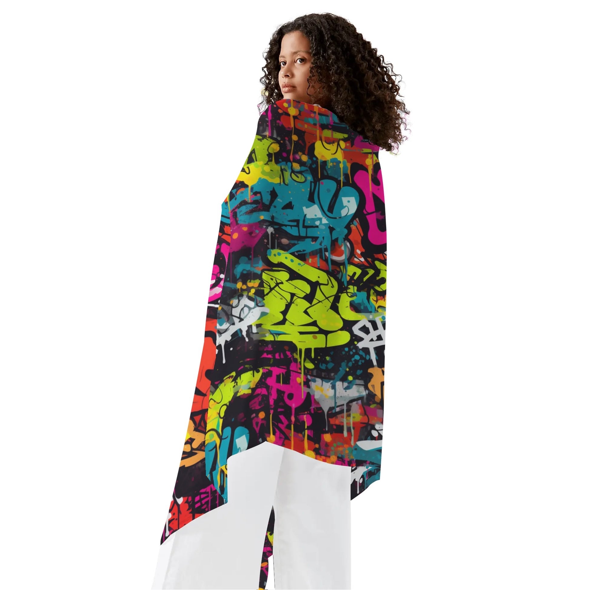 Dynamic Rip Tide Street Art Sarong by ShitHot, showcasing vivid graffiti designs—ideal for beach days and summer fun! theshithotcompany