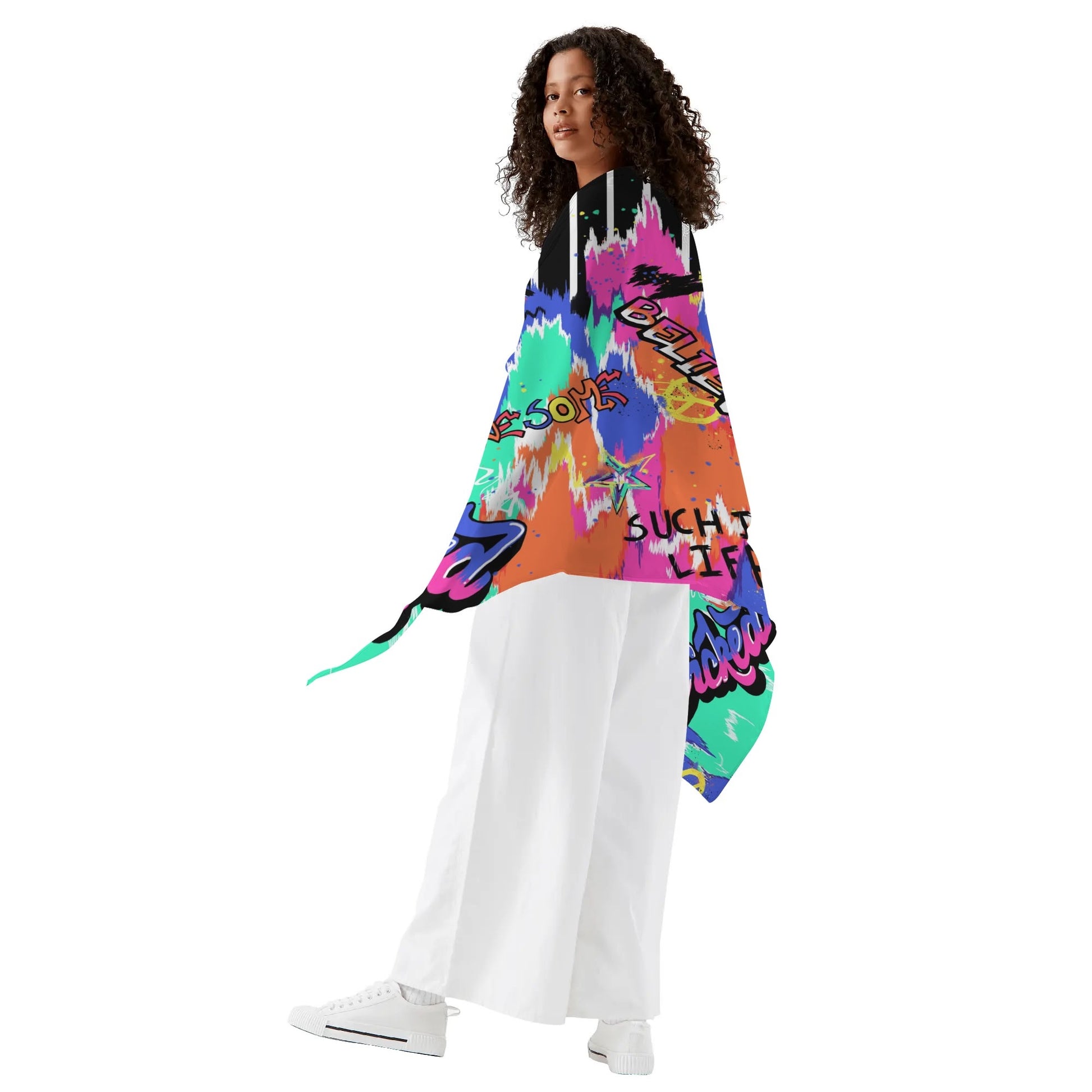 Rip Tide Sarong – Urban Graffiti by ShitHot: Striking graffiti pattern, lightweight and versatile for urban beach style. theshithotcompany