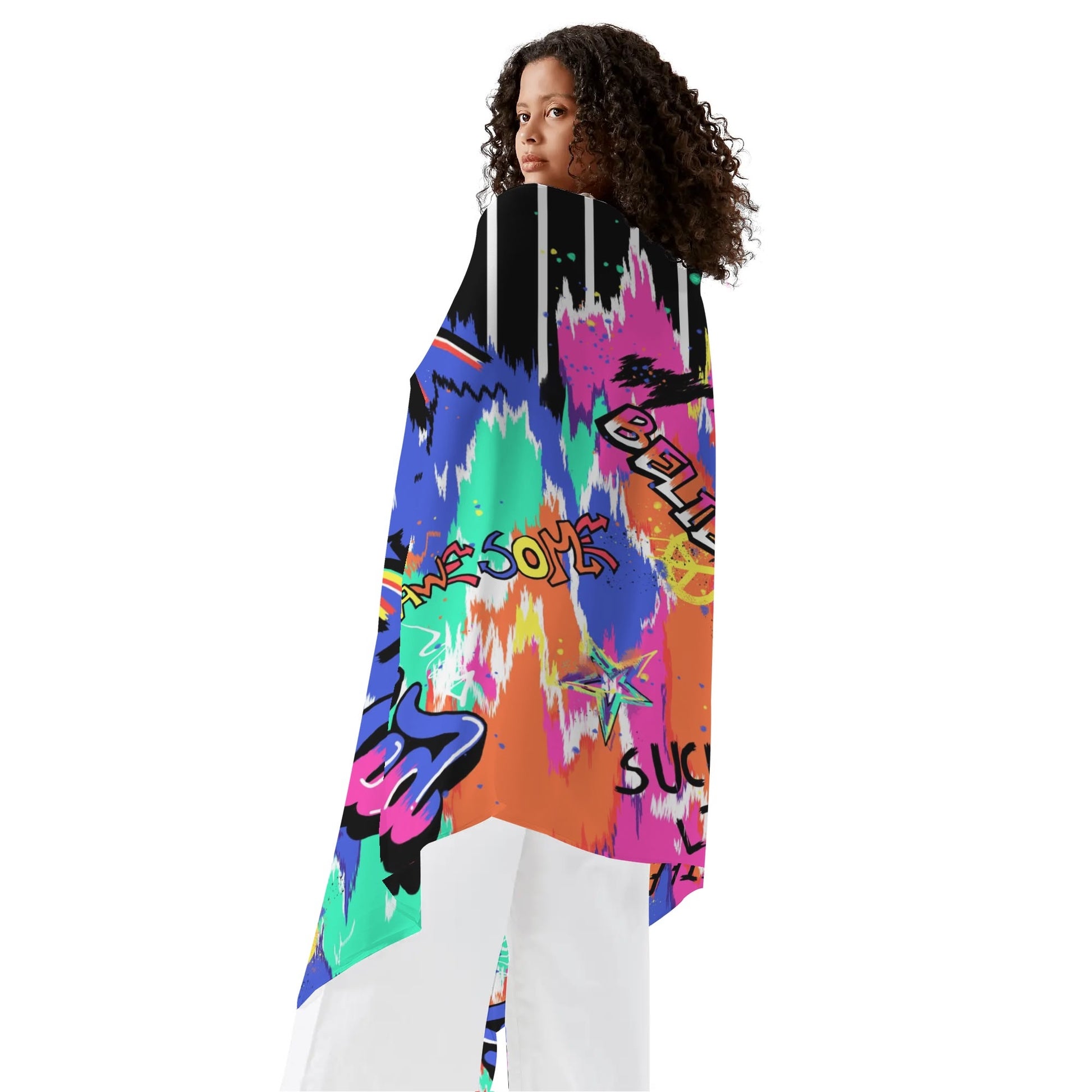 Rip Tide Sarong – Urban Graffiti by ShitHot: Striking graffiti pattern, lightweight and versatile for urban beach style. theshithotcompany