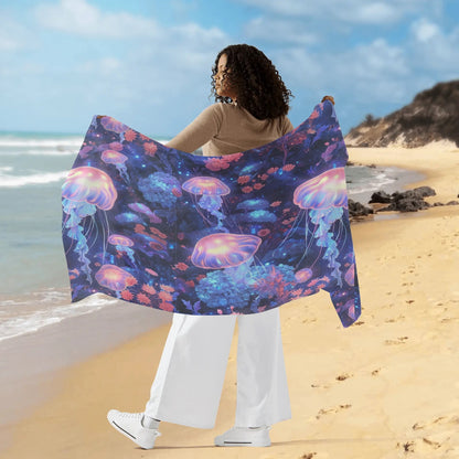 Rip Tide Sarong – Jellyfish Dream by ShitHot: Radiant jellyfish print, lightweight and perfect for ocean lovers theshithotcompany