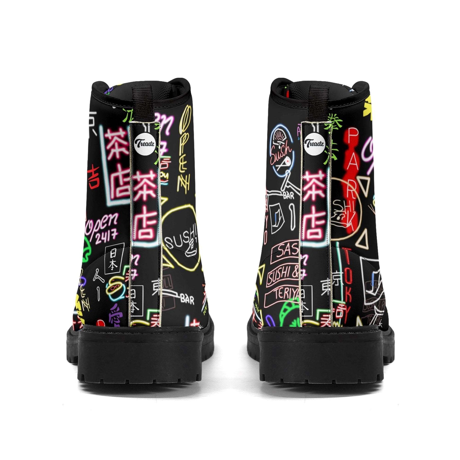 "Women's Treadz Signature Boots - Akihabara Pulse, lace-up, waterproof, slip-resistant, Tokyo-inspired." theshithotcompany