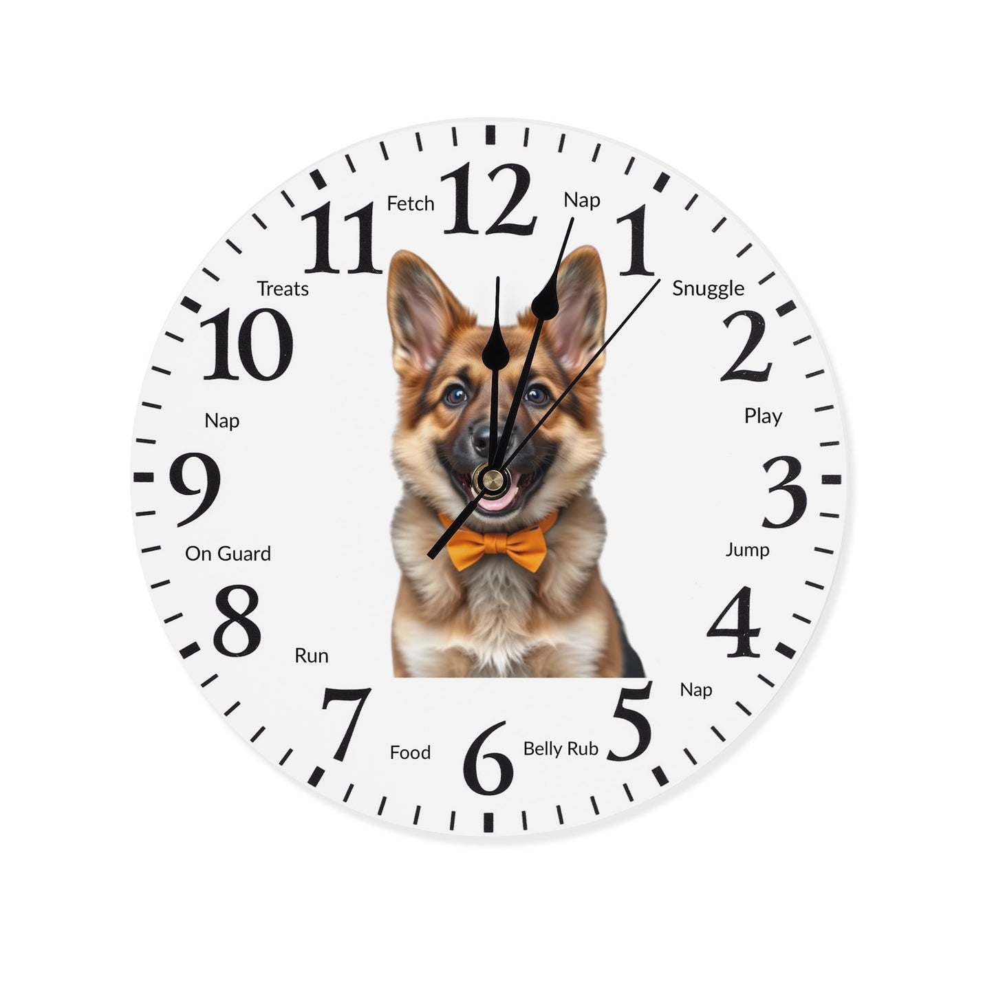 "Pawsome German Shepherd Wall Clock: Stylish decor with playful reminders for dog lovers' homes." theshithotcompany