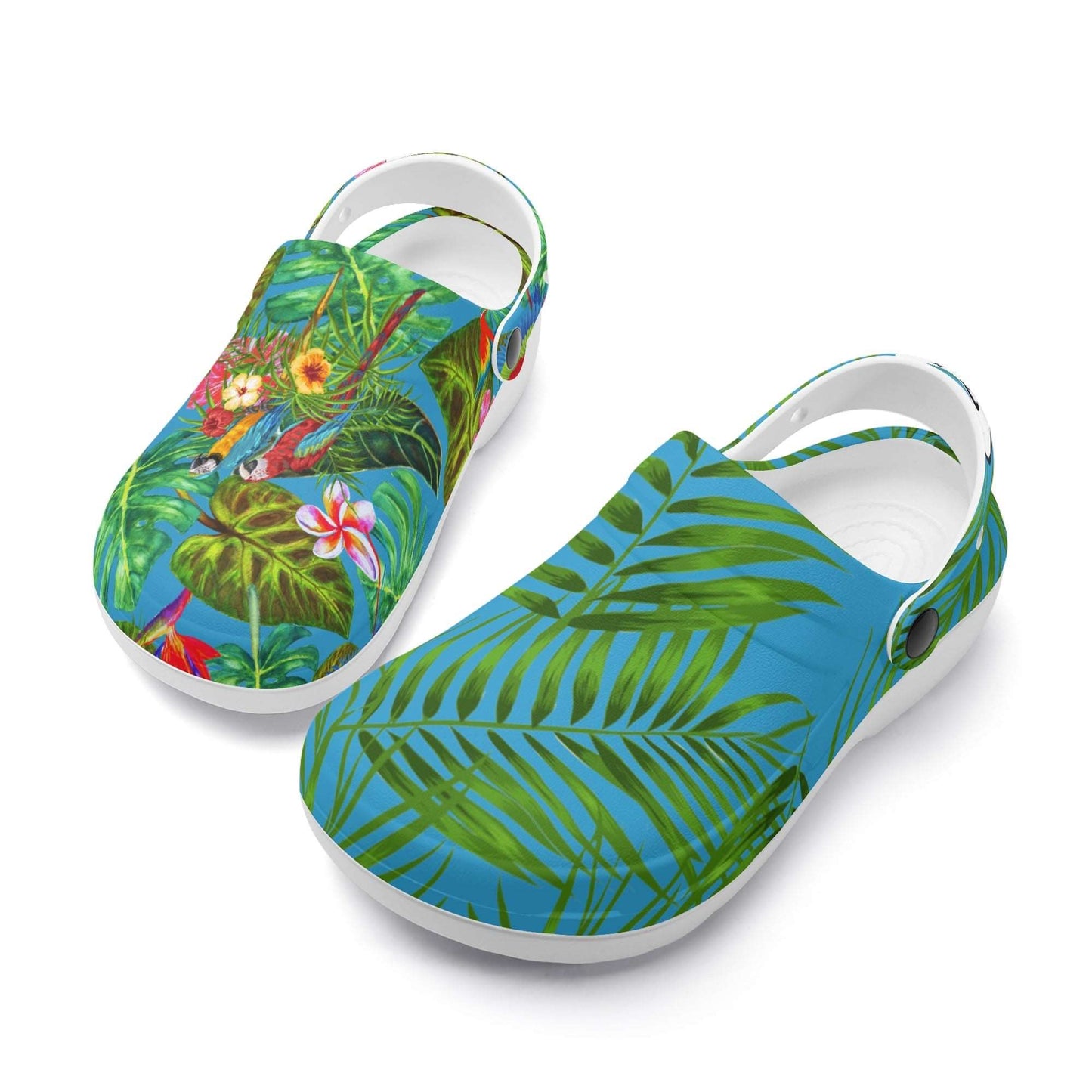 Treadz Nursing Slide On Mismatch Clogs - Tropicana