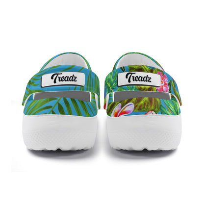 Treadz Nursing Slide On Mismatched Clogs - Tropicana