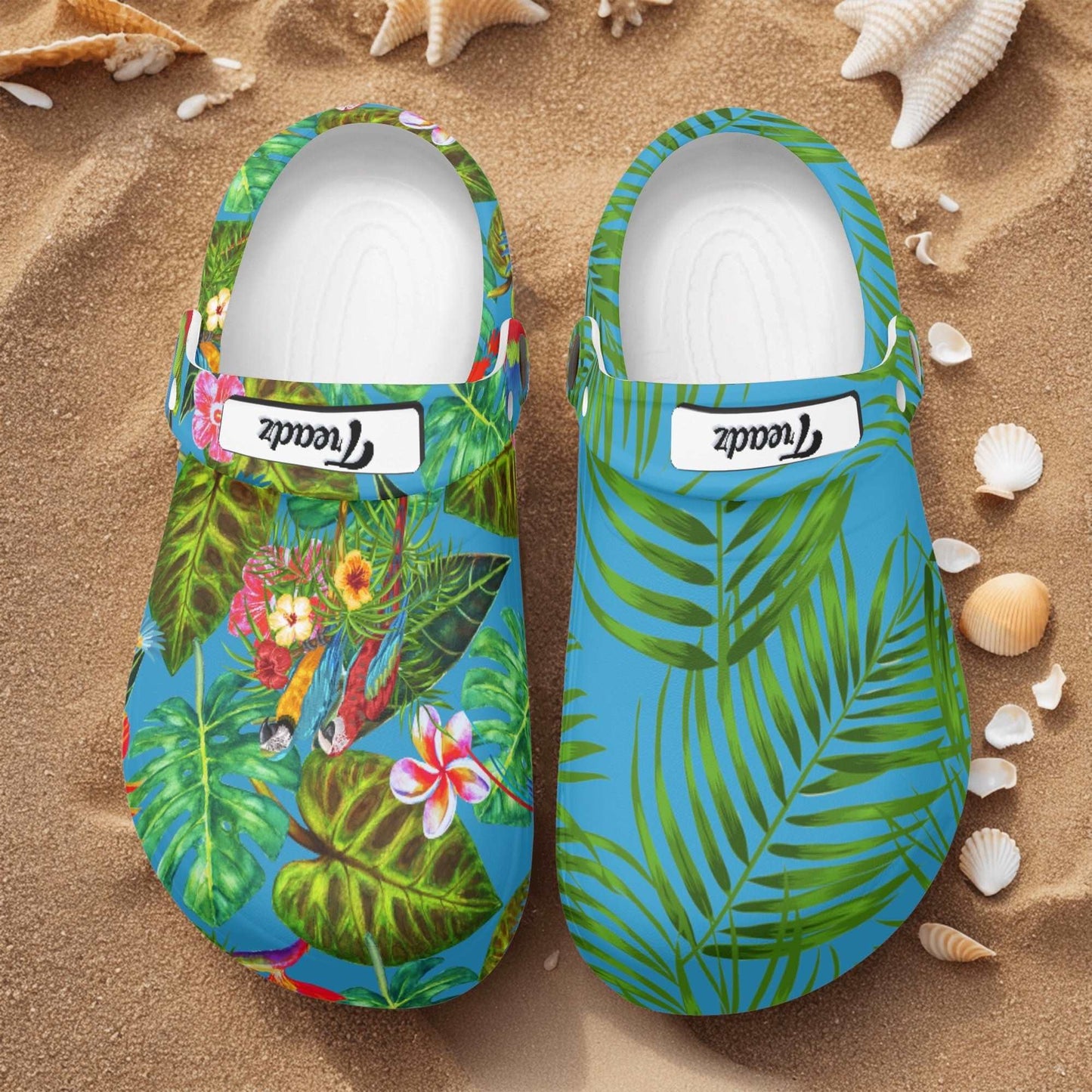 Treadz Nursing Slide On Mismatch Clogs - Tropicana