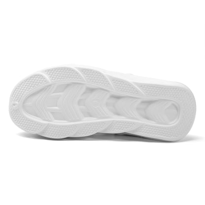 Treadz Mismatch Clogs - Safari featuring white EVA sole with textured tread pattern and chevron design, showcasing durable non-slip bottom construction for enhanced grip and comfort