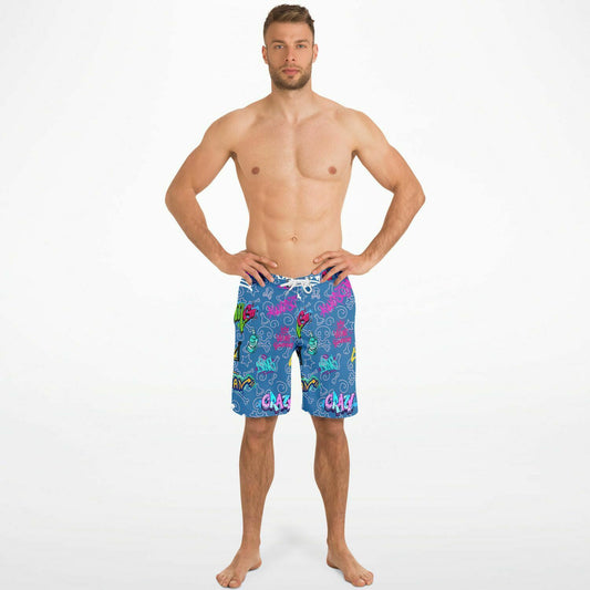 ShitHot Men's Board Shorts - Graffiti Blue #theshithotcompany