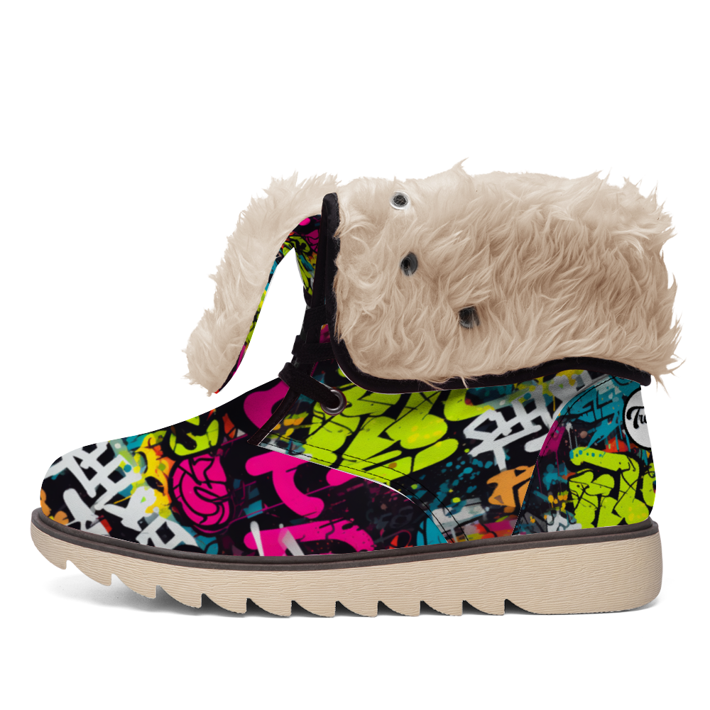 Street Art: Colorful street art-inspired winter boots by Treadz by ShitHot, perfect for urban creativity. theshithotcompany