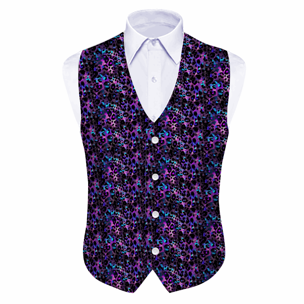 Woven fabric waistcoat with striking leopard print, offering a polished look and all-day comfort for various events and outfits. theshithotcompany