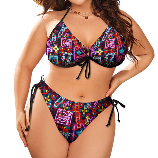 ShitHot Women's Plus Size Bikini - Air Jam Neon Red @theshithotcompany