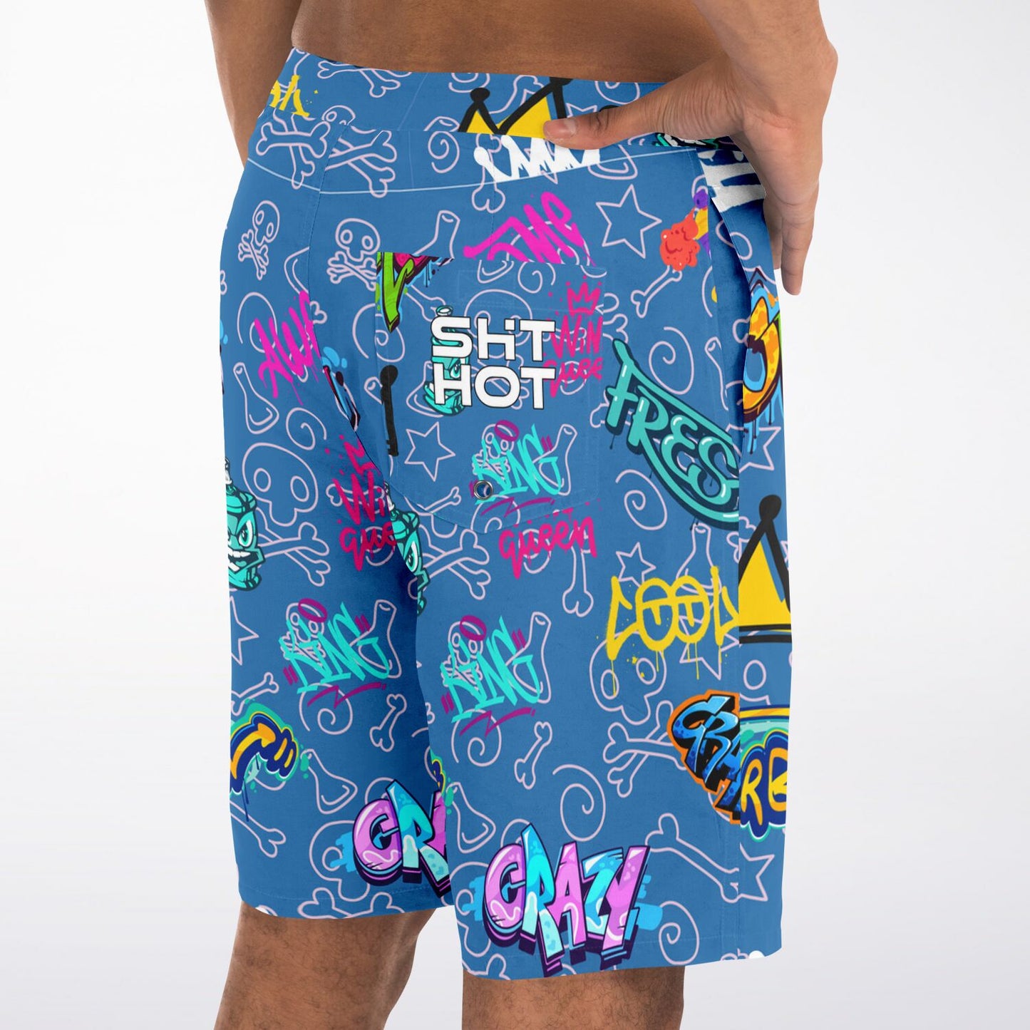 ShitHot Men's Board Shorts - Graffiti Blue