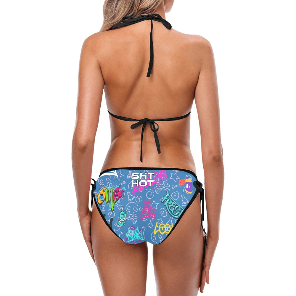 ShitHot Women's String Bikini Set - Ocean Graffiti #theshithotcompany