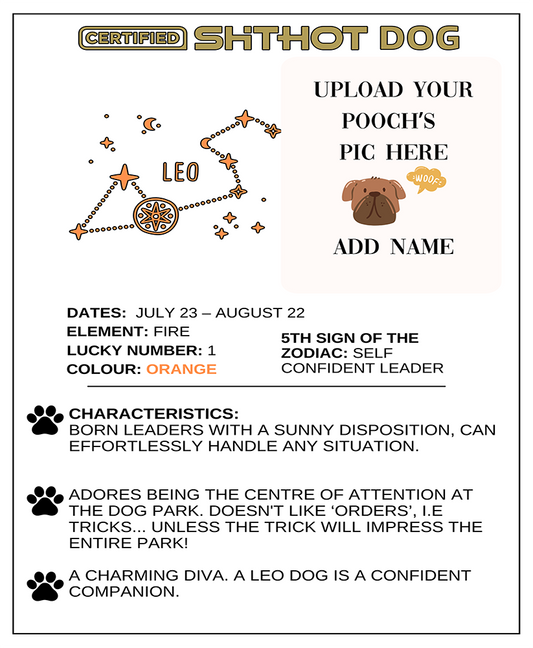 Certified ShitHot Customizable Zodiac Canine Framed Canvas - Leo