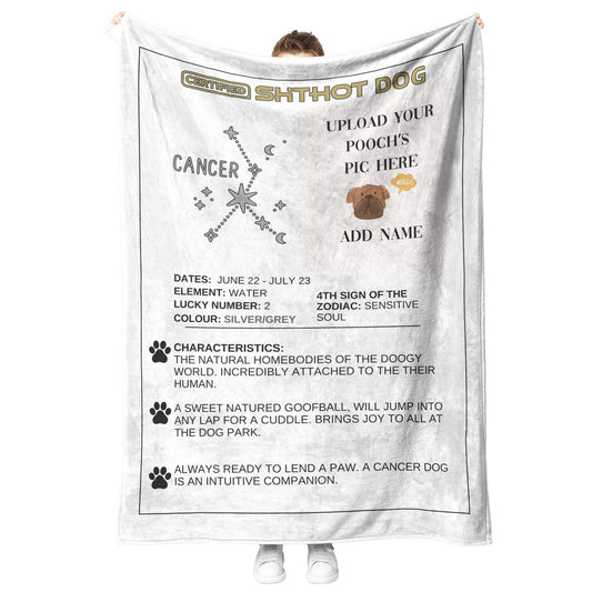 Certified ShitHot Customizable Zodiac Canine Blanket - Cancer
