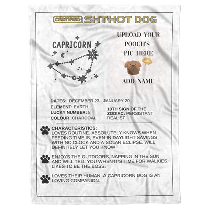 Certified ShitHot Customizable Zodiac Canine Blanket - Capricorn