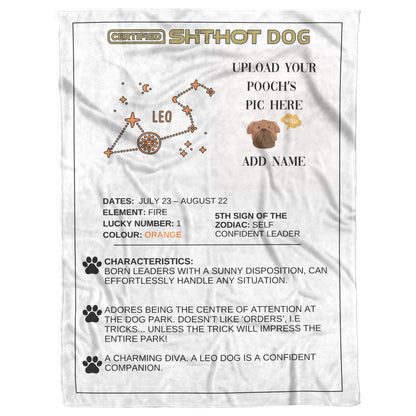 Certified ShitHot Customizable Zodiac Canine Blanket - Leo