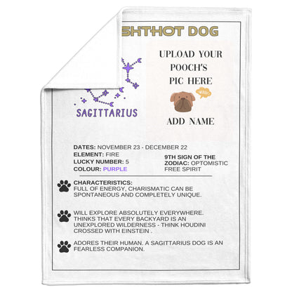 Certified ShitHot Customizable Zodiac Canine Blanket - Sagittarius