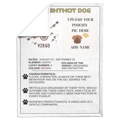Certified ShitHot Customizable Zodiac Canine Blanket - Virgo