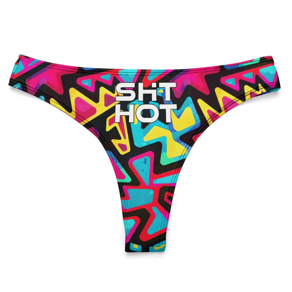 Shithot Women's Thong - Tribal 80's - theshithotcompany