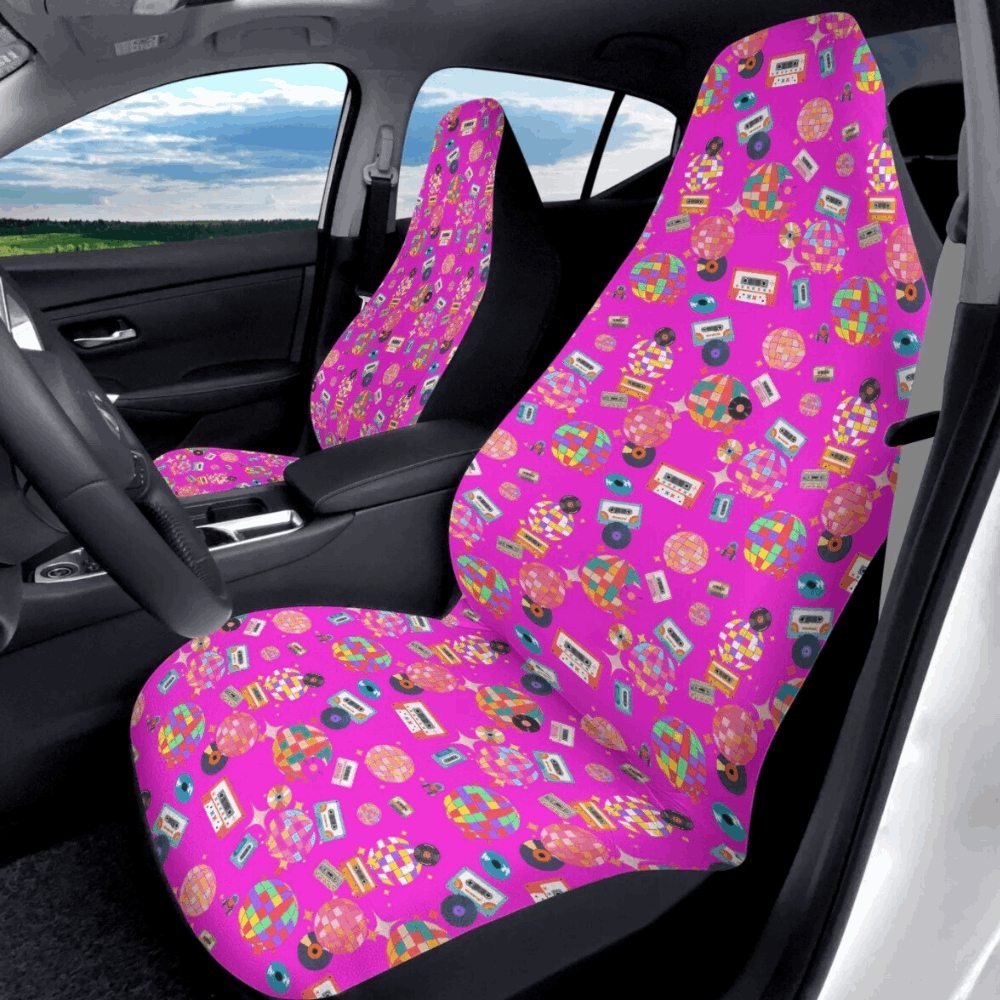 ShitHot Customizable Front Car Seat Covers - Barbie Discotheque