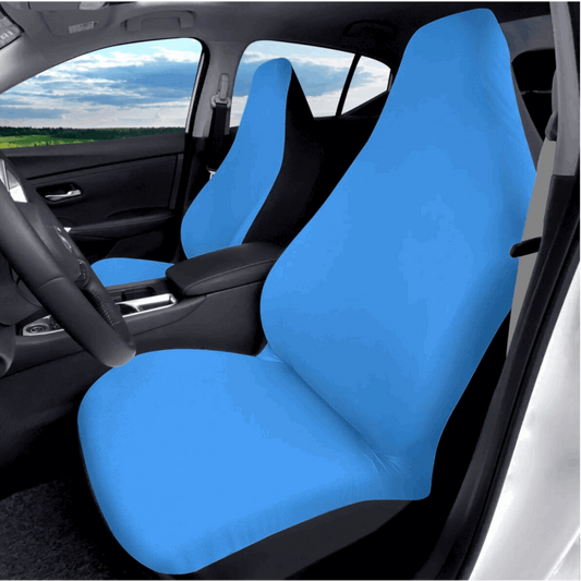 Blue: "ShitHot Personalized Front Car Seat Covers - Bright Blue for a refreshing touch." theshithotcompany