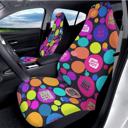 Bubble Burst: "ShitHot Personalized Front Car Seat Covers - Bubble Burst design for fun car aesthetics." theshithotcompany