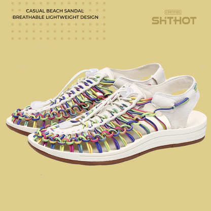 Certified ShitHot Handmade Sandals - Colorful White