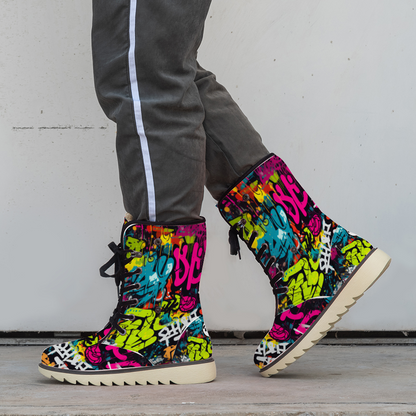 Street Art: Colorful street art-inspired winter boots by Treadz by ShitHot, perfect for urban creativity. theshithotcompany