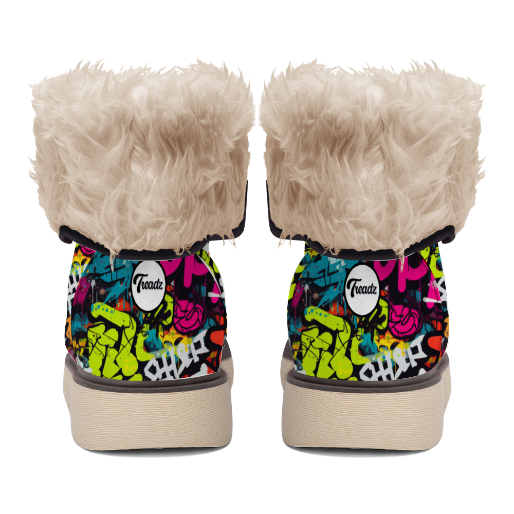 Street Art: Colorful street art-inspired winter boots by Treadz by ShitHot, perfect for urban creativity. theshithotcompany