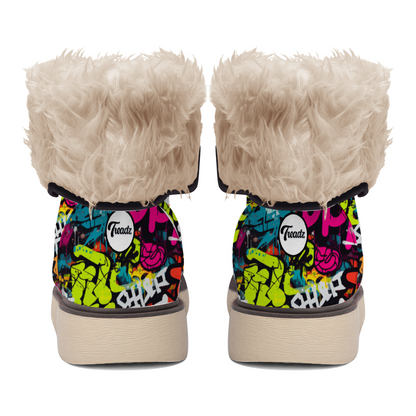 Street Art: Colorful street art-inspired winter boots by Treadz by ShitHot, perfect for urban creativity. theshithotcompany