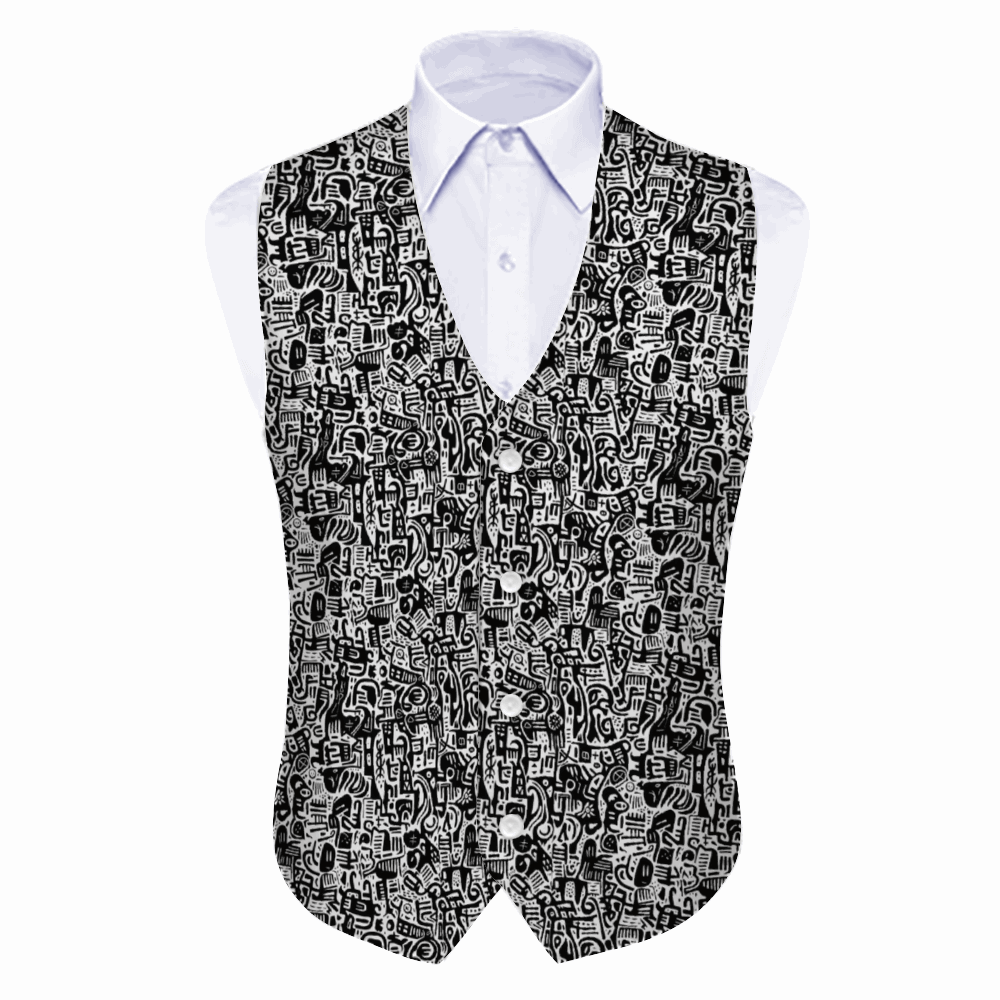 Stylish men's vest with a unique fossil print, perfect for any occasion, offering comfort and versatility in warm weather. Theshithotcompany