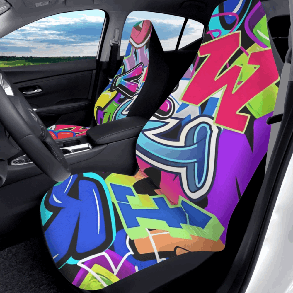 ShitHot Customizable Front Car Seat Covers - Graffiti Me