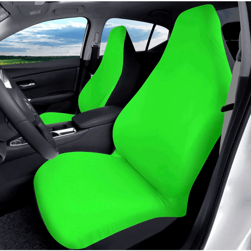 Lime Green: "ShitHot Personalized Front Car Seat Covers - Lime Green for a vibrant car interior." theshithotcompany