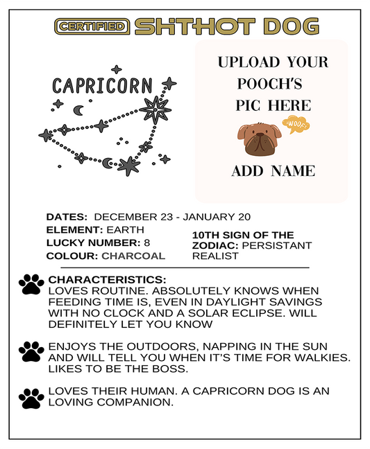 Certified ShitHot Customizable Zodiac Canine Framed Canvas - Capricorn