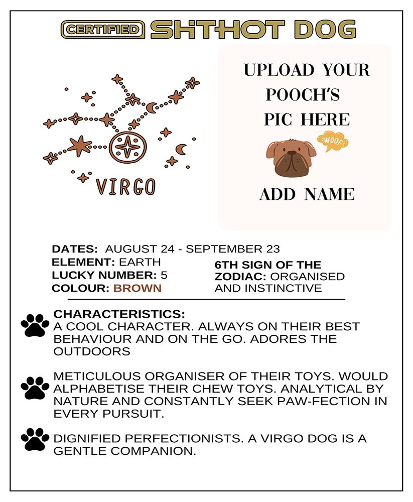 Certified ShitHot Customizable Zodiac Canine Framed Canvas - Virgo