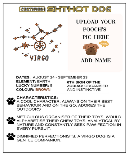 Certified ShitHot Customizable Zodiac Canine Framed Canvas - Virgo