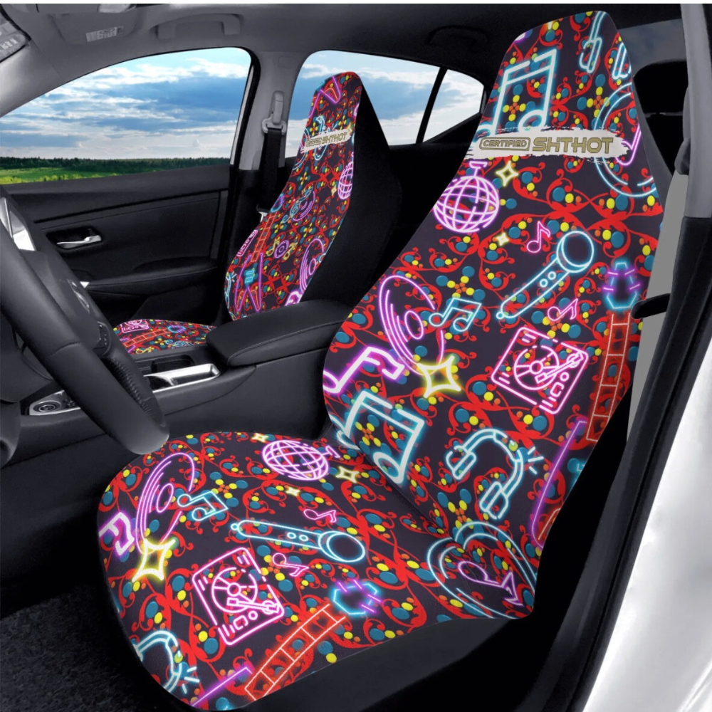ShitHot Customizable Front Car Seat Covers - Air Jam Neon Red