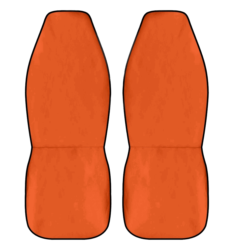 "ShitHot Personalized Front Car Seat Covers - Orange for a cheerful car atmosphere." theshithotcompany