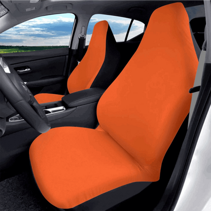 "ShitHot Personalized Front Car Seat Covers - Orange for a cheerful car atmosphere." theshithotcompany